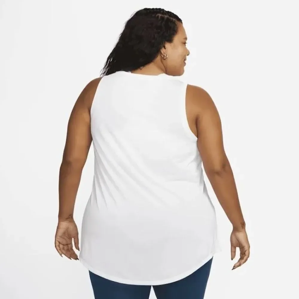 12. Nike NWT Dri-fit Curvy Size Racerback Curved-Hem Tank Top White/Black